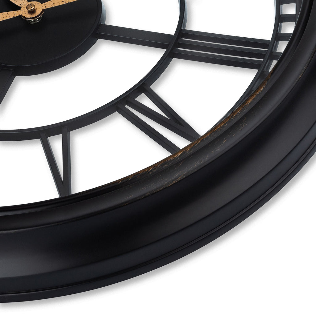 Brown/Bronze Vintage Style Large Round Roman Numeral Open Face Analog QA Wall Clock by Westclox EasyOptionXY LLC
