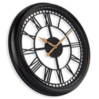 Brown/Bronze Vintage Style Large Round Roman Numeral Open Face Analog QA Wall Clock by Westclox EasyOptionXY LLC
