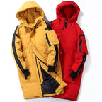 Men's jacket winter down jacket hooded mid-length fur collar Pi-Mart