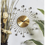 DecMode Gold Metal Glam Wall Clock, 15'L x 0.5'W x 15'H, Features Starburst Design EasyOptionXY LLC