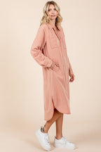 Button Down Long Sleeve Shirt Dress For Women – Casual, Timeless and Versatile Classic Shirt Dress for Year-Round Wear Stevvex