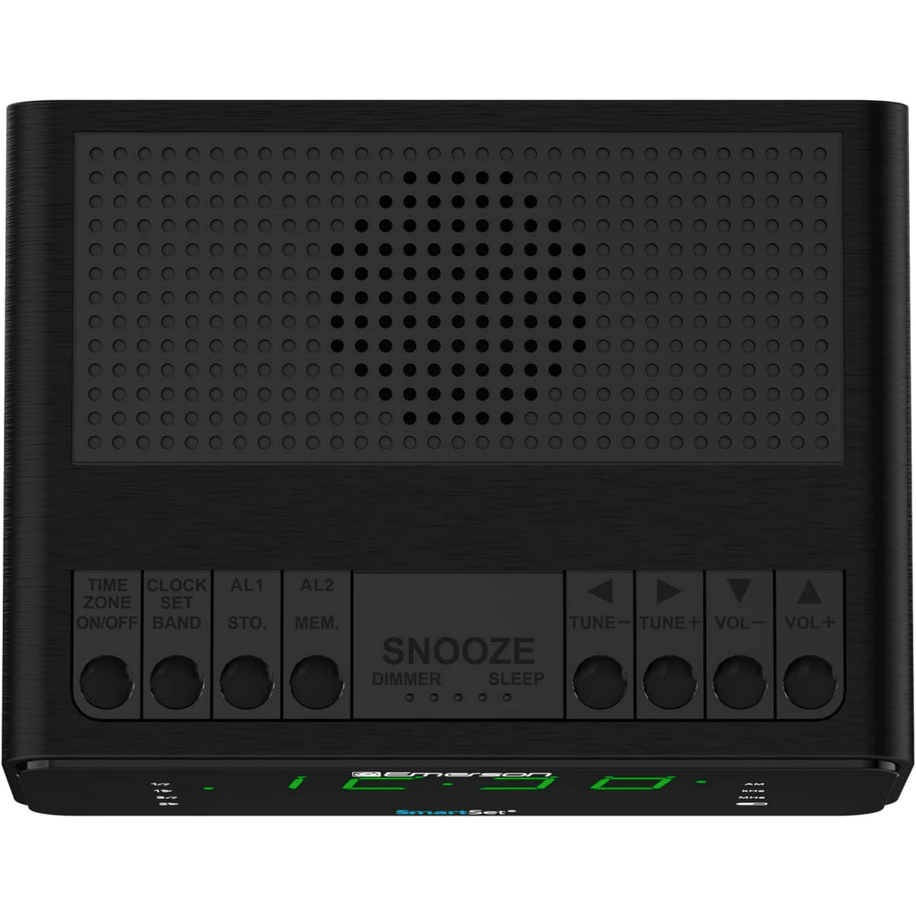 Emerson Radio Corp. Smart Set Alarm Clock with AM/FM Radio, Dimmer, Sleep Timer and 0.9" LED Display, CKS1900 EasyOptionXY LLC