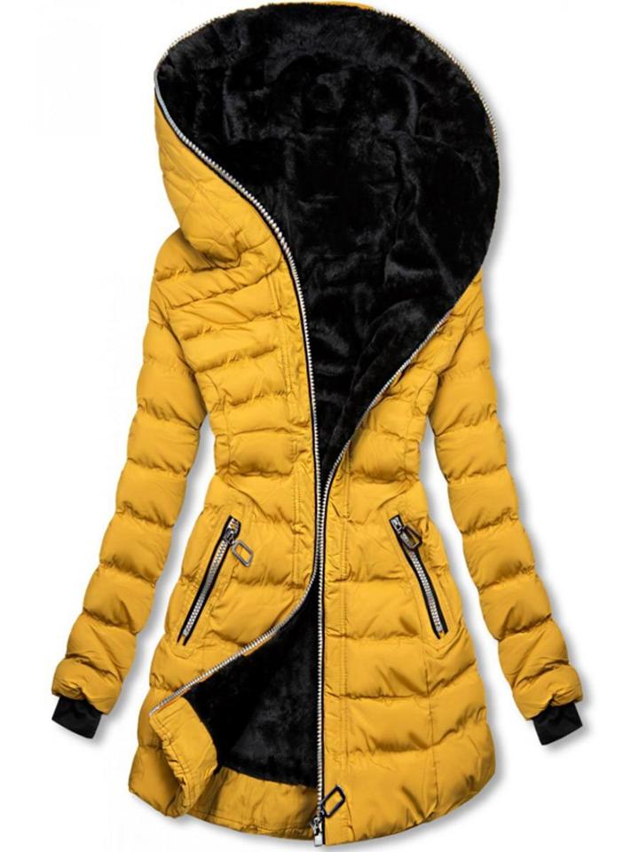 Hooded long-sleeved warm and velvet cotton jacket Pi-Mart