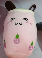 Cute Fruit Drink Plush Stuffed Soft Strawberry Milk Tea Plush Boba Tea Cup Toy Bubble Tea Pillow Cushion Kids Gift Pi-Mart