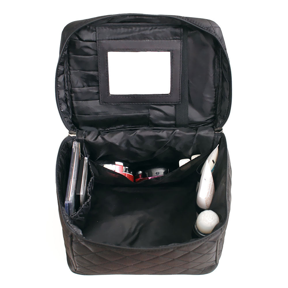 Folding mirror cosmetic bag, large capacity multi-functional toilet bag, travel waterproof storage bag, - SJB-DIAMOND ELITES
