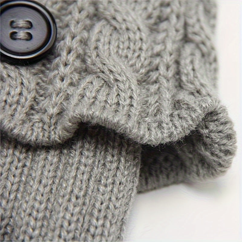 Button Detail Leg Warmers, Crochet Knitted Boot Leg Warmers Socks, Women's Stockings & Hosiery