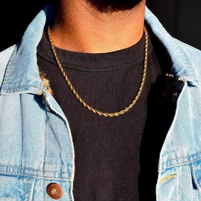 Twisted Rope Links Collar Necklace Pi-Mart