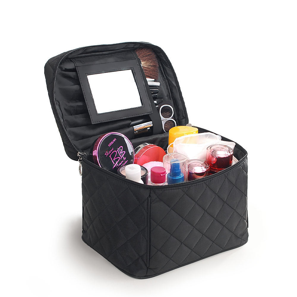 Folding mirror cosmetic bag, large capacity multi-functional toilet bag, travel waterproof storage bag, - SJB-DIAMOND ELITES