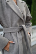 Classic Wool Blend Coat in Grey - SJB-DIAMOND ELITES