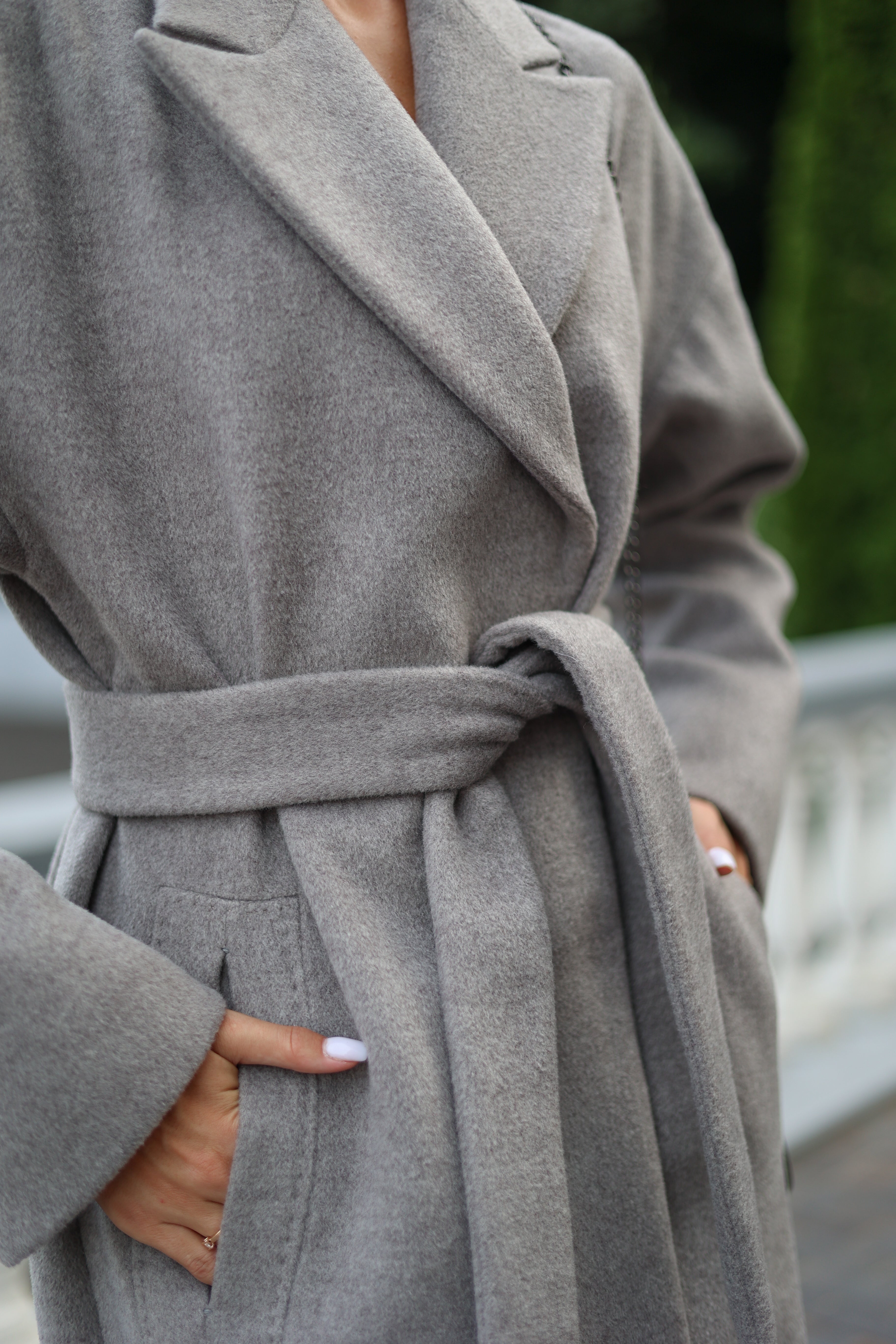 Classic Wool Blend Coat in Grey - SJB-DIAMOND ELITES
