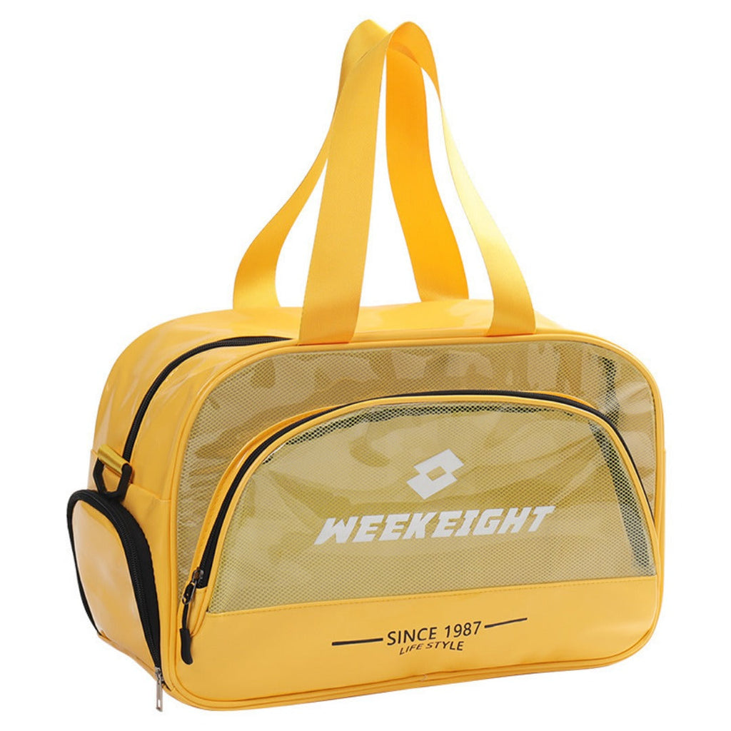 PVC transparent swimming storage bag, wet and dry separation sports beach bag, large capacity fitness bag, Transparent travel tote bag for women - SJB-DIAMOND ELITES