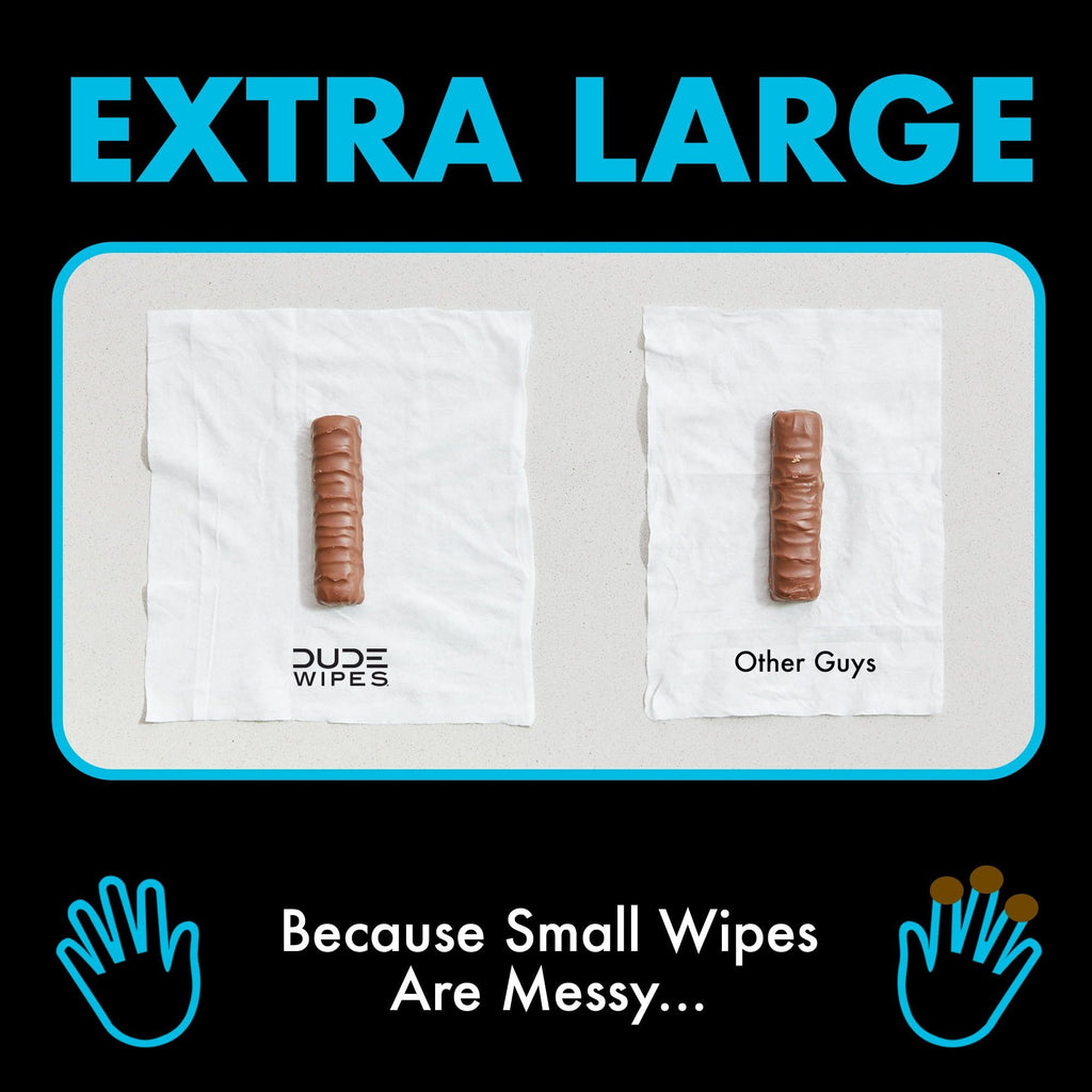 DUDE Wipes Unscented XL Flushable Wipes, 6 Flip-Top Packs, 48 Wipes per Pack, 288 Total Wipes