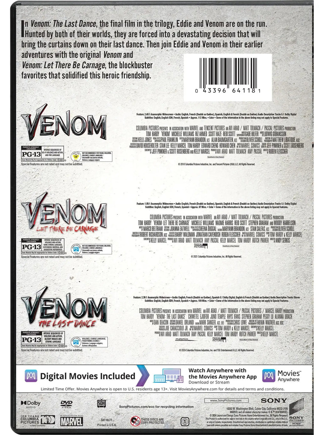 Venom 3-Movie Collection (DVD + Digital Copy)