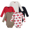 Hudson Baby Infant Girl Cotton Long-Sleeve Bodysuits 5pk, Basic Rose Leopard, 12-18 Months EasyOptionXY LLC