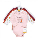 Hudson Baby Infant Girl Cotton Long-Sleeve Bodysuits, Pumpkin Spice Date, 0-3 Months