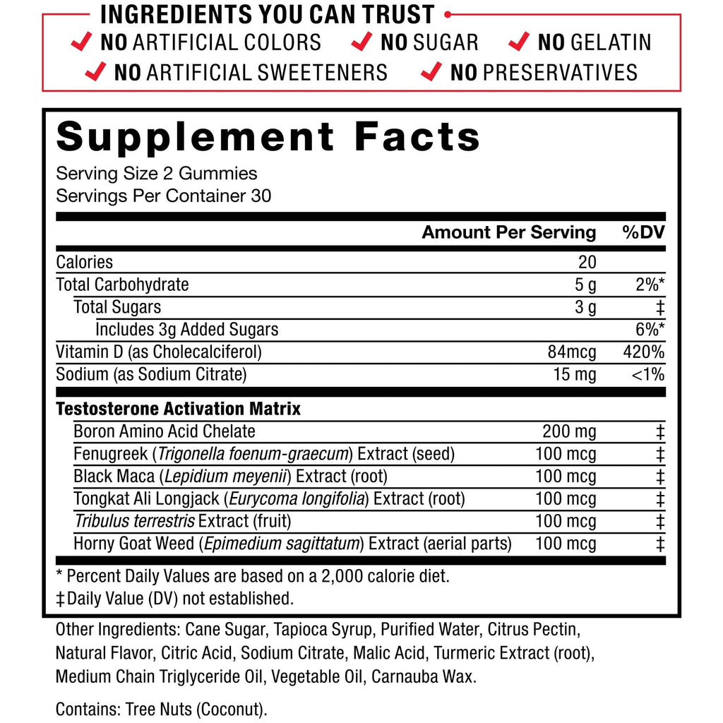 Force Factor Test X180 Gummies Testosterone Booster, 60 Gummies EasyOptionXY LLC