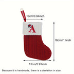 1pc Knitted Christmas Socks Stocking Gift Bag - Embroidered Alphabet, Candy Design, Scene Decor, Room Decor, Home Decor, Holiday Party Decor, Festive Gift Idea for Family and Friends Lootquake LLC