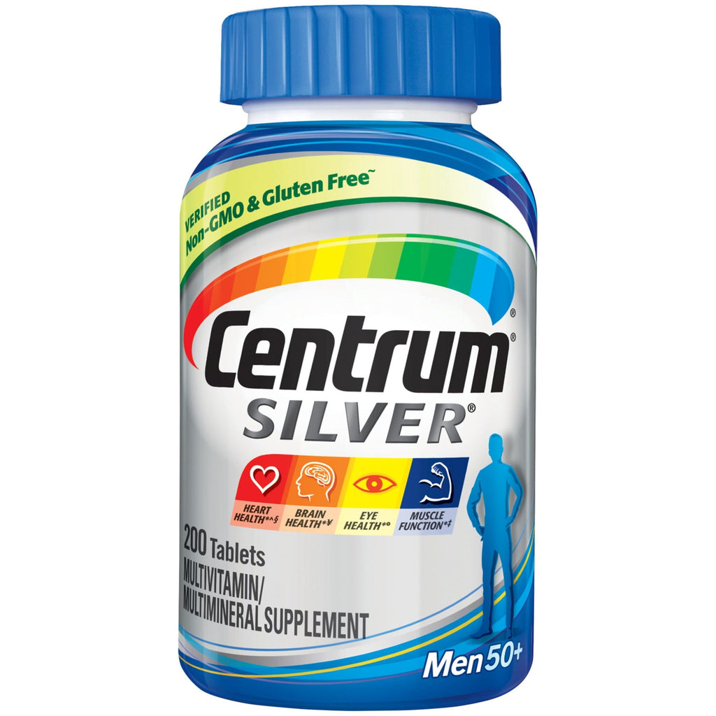 Centrum Silver Multivitamin for Men 50 Plus and Mineral Supplement Tablets, 200 Ct EasyOptionXY LLC