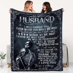 1pc Flannel Blanket To Husband As A Gift, Warm And Cozy Soft Flannel Blanket, Suitable For Bed, Bedroom, Study, Travel, Camping