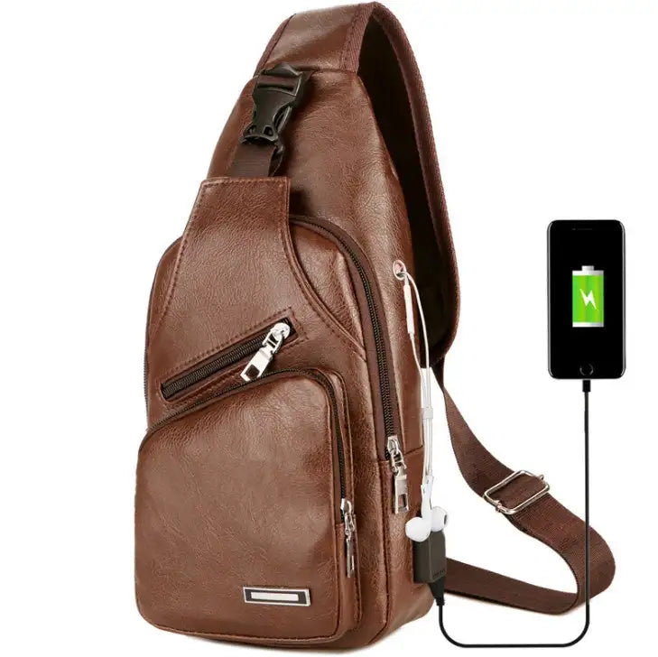 USB Portable Charging Chest Bag Messenger Bag - SJB-DIAMOND ELITES