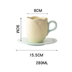 Ins Retro Tulip Coffee Cup And Saucer Set Pi-Mart