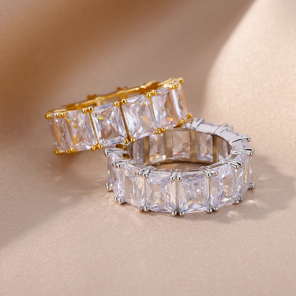 Rectangle Zircon Rings Pi-Mart