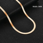 Flat Gold Color Stainless Steel Necklace Pi-Mart