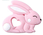 Baby Teether Silicone Rabbit Food Grade Bunny Teether Nursing Teething  Accessories Silicone Animal Teether For Kids and Baby