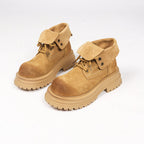 Distressed Thick Bottom Mid-calf Vintage Martin Boots Pi-Mart