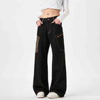 Black Jeans With Wide Legs For Men And Women Lootquake LLC