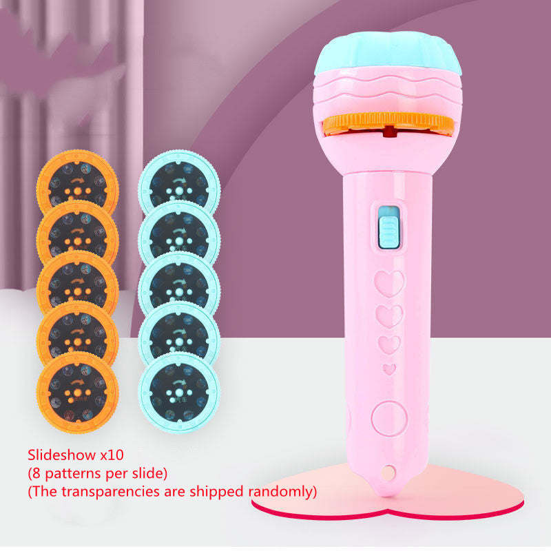 Cartoon Projection Flashlight 80 Patterns Creative Children Flashlight Toy Projector Baby Toys Bedtime Story Book Pi-Mart