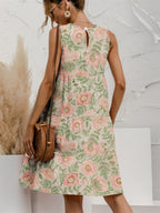 Charming Tiered Printed Round Neck Sleeveless Dress Trendy & Stylish Summer Dress for Women Stevvex