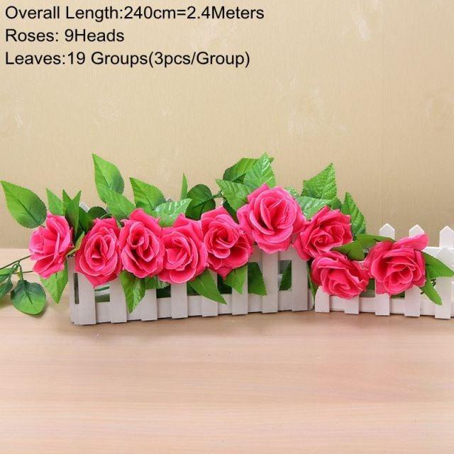 90cm Artificial Green Hanging Ivy Leaves Radish Seaweed Grape Fake Flowers Vine Home Garden Wall Party Decoration Fake Hanging Fake Ivy Vine for Wall House Room Indoor Outdoor Decoration Stevvex