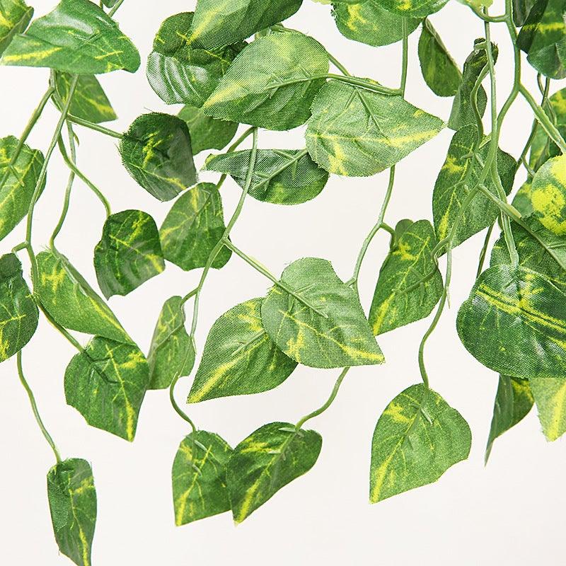 90cm Artificial Green Hanging Ivy Leaves Radish Seaweed Grape Fake Flowers Vine Home Garden Wall Party Decoration Fake Hanging Fake Ivy Vine for Wall House Room Indoor Outdoor Decoration Stevvex
