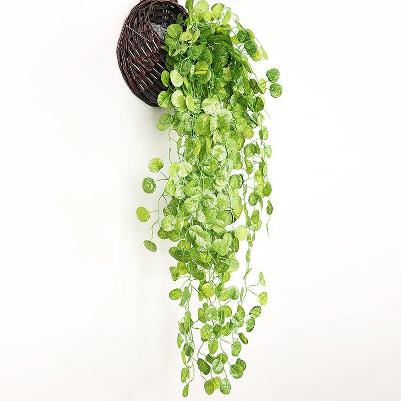 90cm Artificial Green Hanging Ivy Leaves Radish Seaweed Grape Fake Flowers Vine Home Garden Wall Party Decoration Fake Hanging Fake Ivy Vine for Wall House Room Indoor Outdoor Decoration Stevvex