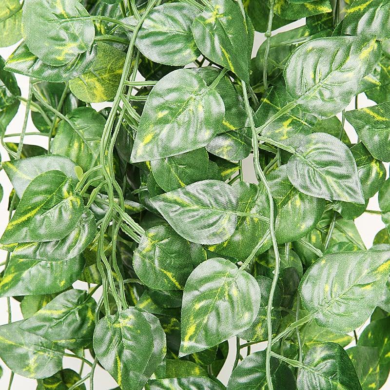 90cm Artificial Green Hanging Ivy Leaves Radish Seaweed Grape Fake Flowers Vine Home Garden Wall Party Decoration Fake Hanging Fake Ivy Vine for Wall House Room Indoor Outdoor Decoration Stevvex