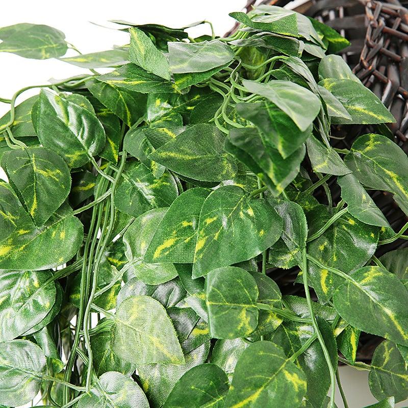 90cm Artificial Green Hanging Ivy Leaves Radish Seaweed Grape Fake Flowers Vine Home Garden Wall Party Decoration Fake Hanging Fake Ivy Vine for Wall House Room Indoor Outdoor Decoration Stevvex