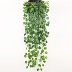 90cm Artificial Green Hanging Ivy Leaves Radish Seaweed Grape Fake Flowers Vine Home Garden Wall Party Decoration Fake Hanging Fake Ivy Vine for Wall House Room Indoor Outdoor Decoration Stevvex