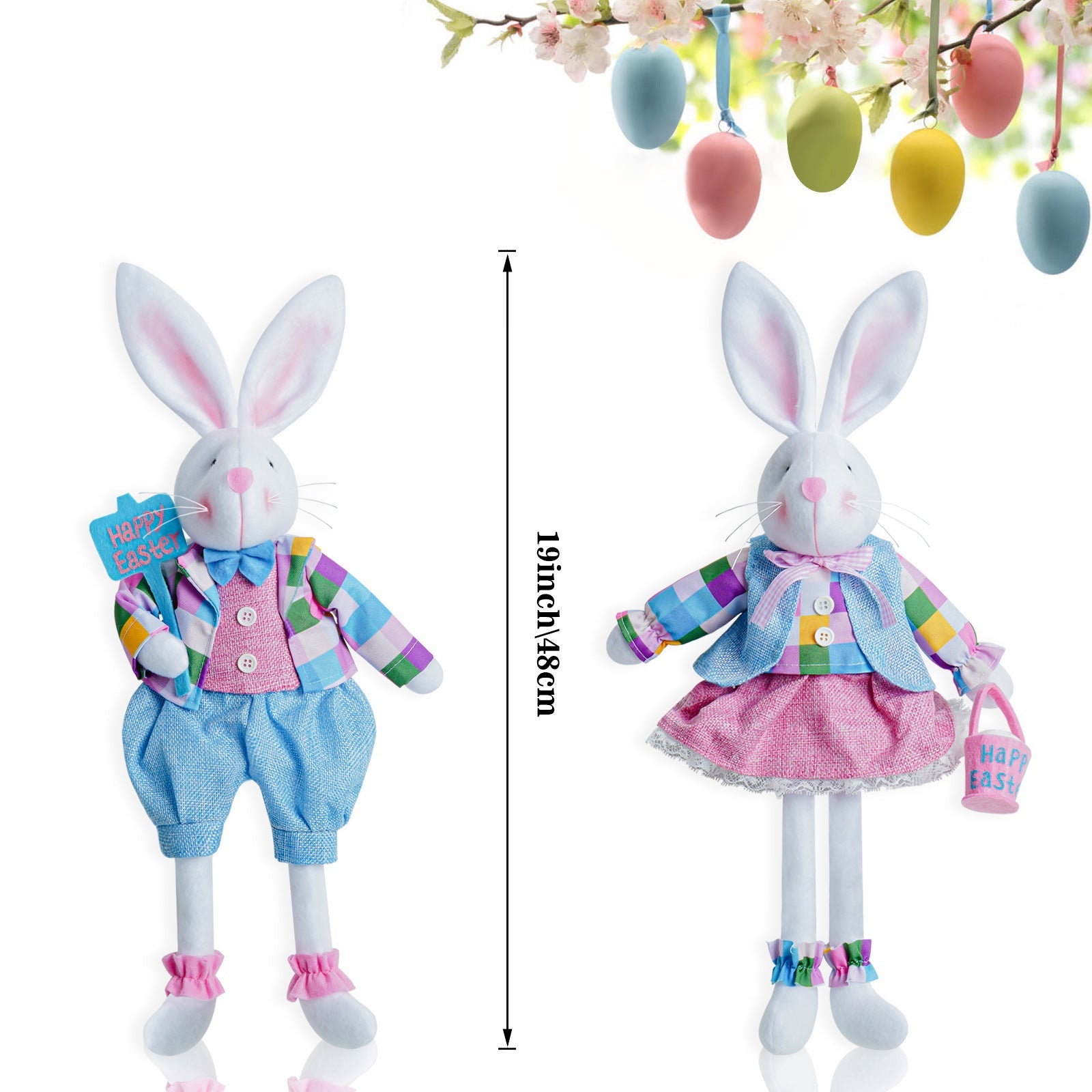 Easter Bunny Doll Easter Party Ornaments Pi-Mart