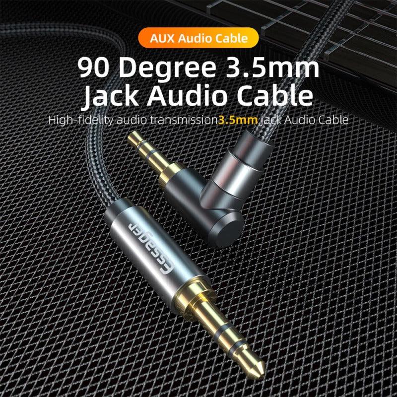 90Degree 3.5mm Right Angle AUX Audio Cable Jack For Headphone Extension Wire Stevvex