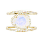 Double Band Moonstone Ring - SJB-DIAMOND ELITES