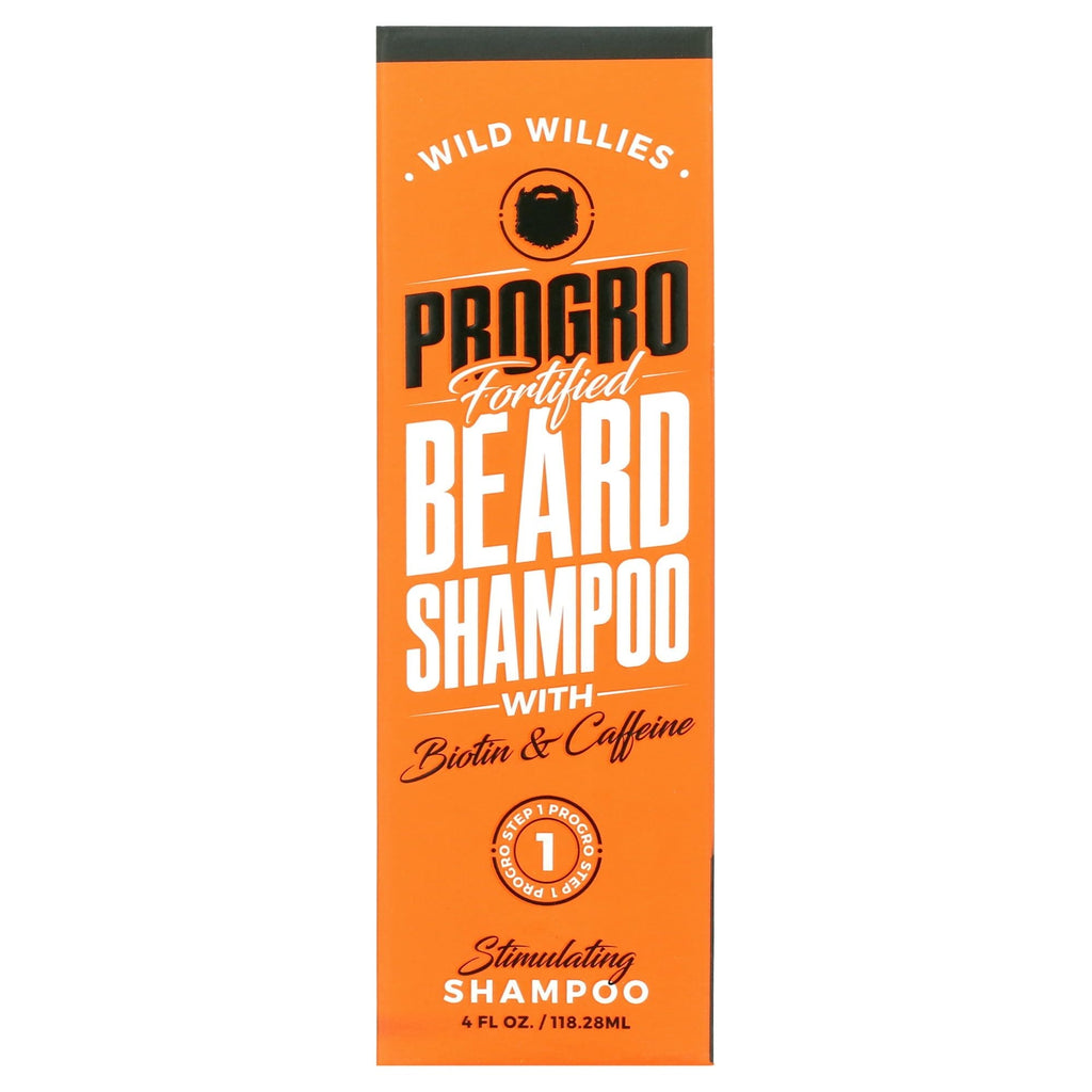 Wild Willies Progro Fortified Beard Wash Shampoo With Biotin and Caffeine, 4 Oz. EasyOptionXY LLC