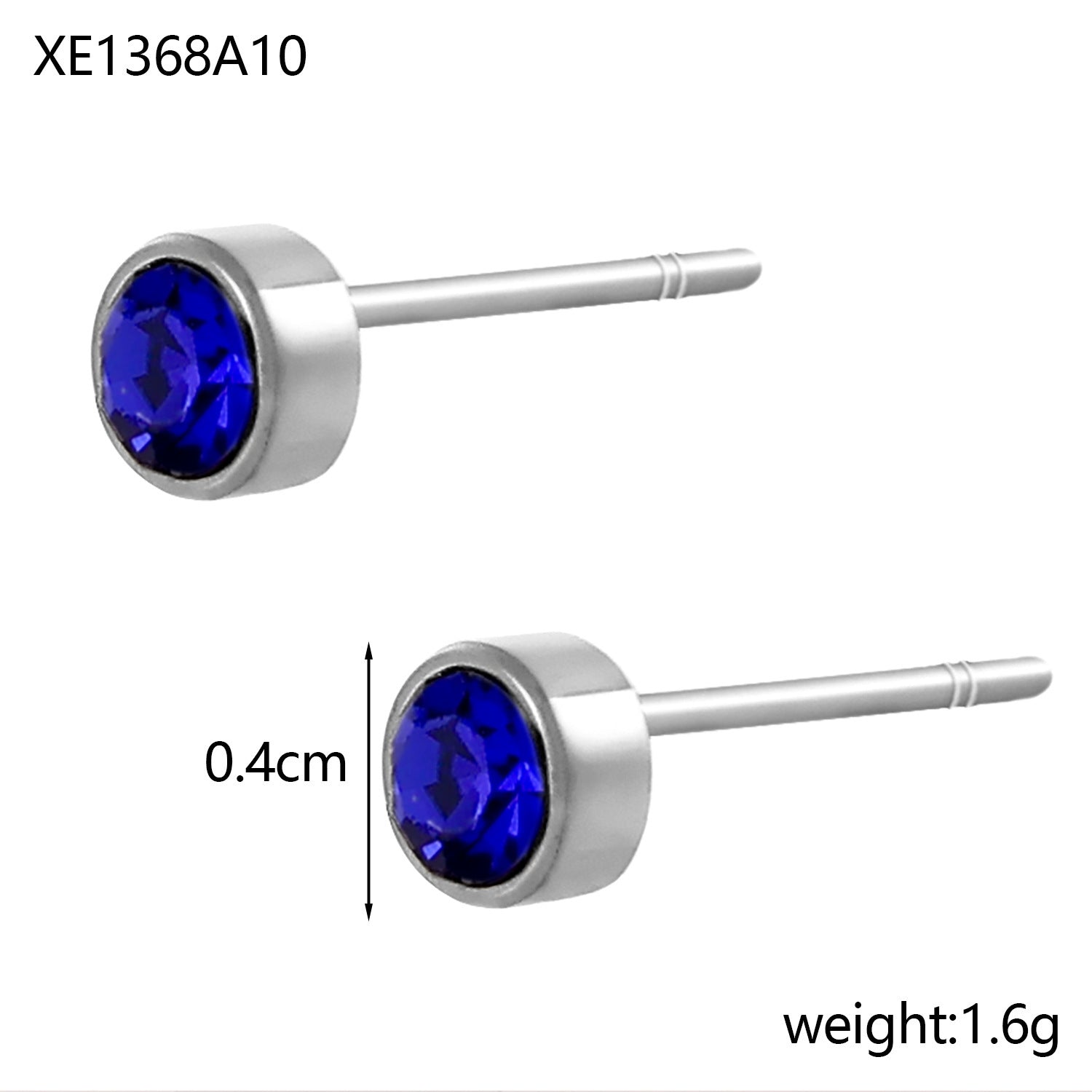 Stainless Steel Gold-plated Birthday Stone Constellation Diamond Bone Nail Pi-Mart