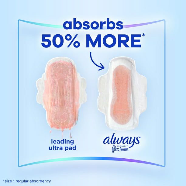 Always Infinity Feminine Pads for Women Extra Heavy Flow with Wings Unscented; 28 Ct Size 3 EasyOptionXY LLC