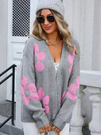 Angel Wings Flower Open Front Long Sleeve Cardigan - Trendy & Comfortable - SJB-DIAMOND ELITES