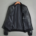 Sheepskin leather jacket motorcycle Pi-Mart