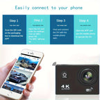4K 30FPS 12MP Action Camera - Full HD Wifi Connected Sports Camera - Outdoor Cycling Diving HD Camera With 32G Card Lootquake LLC