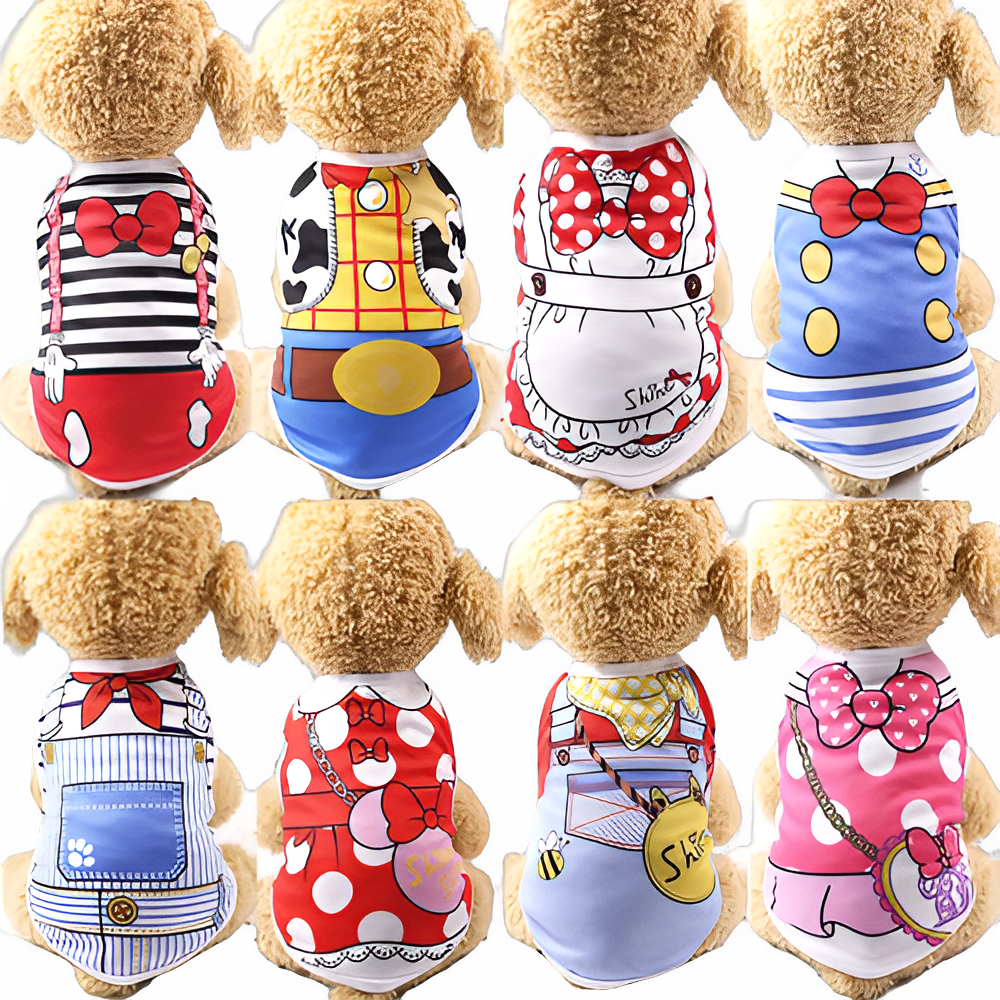 Pet Dog Clothes Cartoon Clothing Puppy Dogs Soft Vests Summer Shirt Casual T-Shirt for Small Pet Supplies Pi-Mart