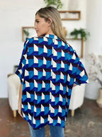 Geometric Notched Sleeve Blouse - Versatile Top | Femstylo