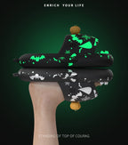 Halloween And Christmas Shoes Ins Luminous Shark Slippers Couple Men Women House Shoes Non-slip Bathroom Slippers Home Pi-Mart